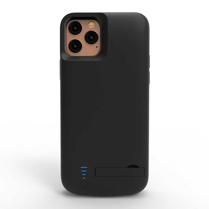 Apple iPhone 11 Pro Zore Standlı Led Göstergeli Şarjlı Kılıf 5000mAh Siyah