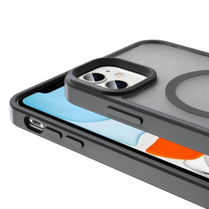 Apple iPhone 12 Kılıf Magsafe Şarj Özellikli Mat Arka Yüzey Zore Sio Kapak Lacivert