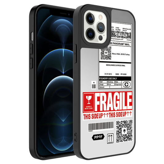 Apple iPhone 12 Pro Kılıf Aynalı Desenli Kamera Korumalı Parlak Zore Mirror Kapak Fragile