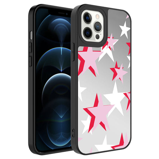 Apple iPhone 12 Pro Kılıf Aynalı Desenli Kamera Korumalı Parlak Zore Mirror Kapak Yıldız