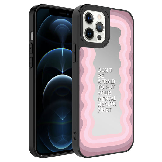 Apple iPhone 12 Pro Kılıf Aynalı Desenli Kamera Korumalı Parlak Zore Mirror Kapak Ayna