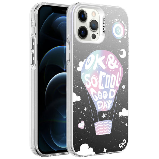 Apple iPhone 12 Pro Kılıf Desenli Zore Silver Sert Kapak Balon