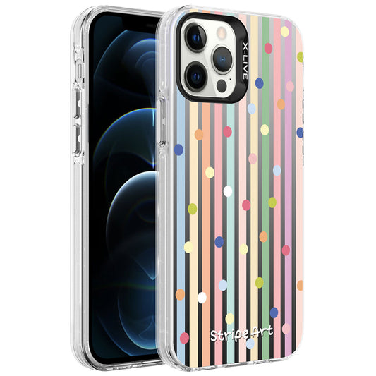 Apple iPhone 12 Pro Kılıf Desenli Zore Silver Sert Kapak Noktalar