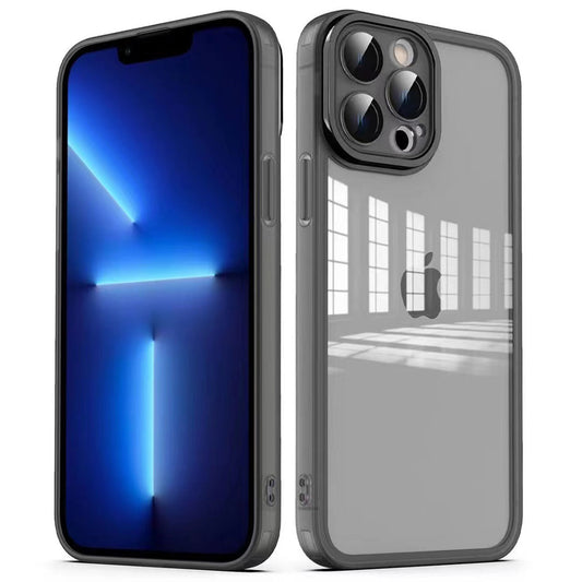 Apple iPhone 12 Pro Kılıf Kamera Korumalı Transparan Zore Post Kapak Siyah