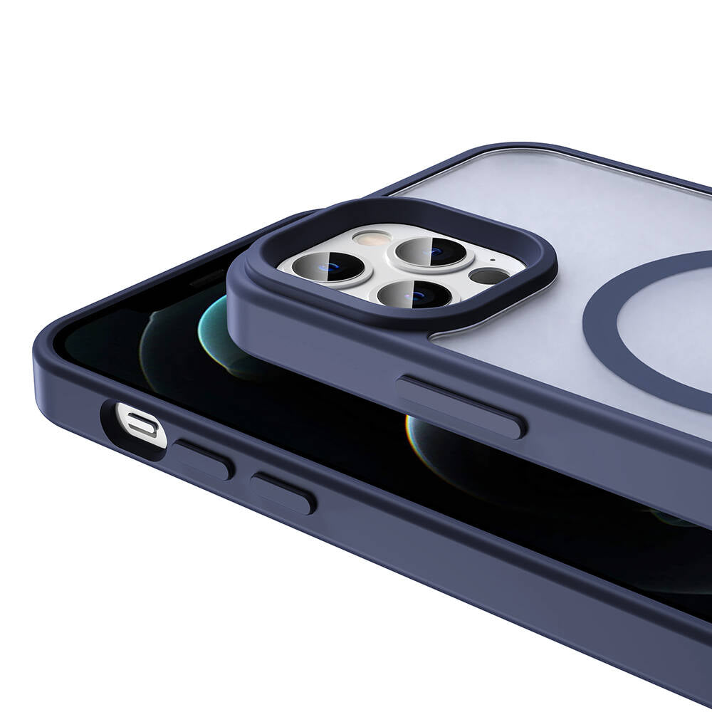 Apple iPhone 12 Pro Kılıf Magsafe Şarj Özellikli Mat Arka Yüzey Zore Sio Kapak Gri