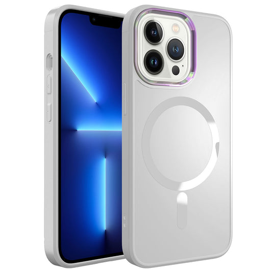 Apple iPhone 12 Pro Kılıf Magsafe Wireless Şarj Özellikli Zore Stil Kapak Beyaz