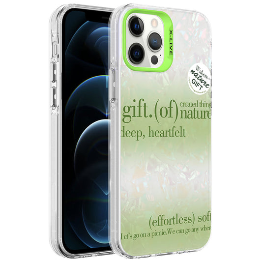 Apple iPhone 12 Pro Kılıf Mermer Desenli Zore Marbello Kapak Yeşil
