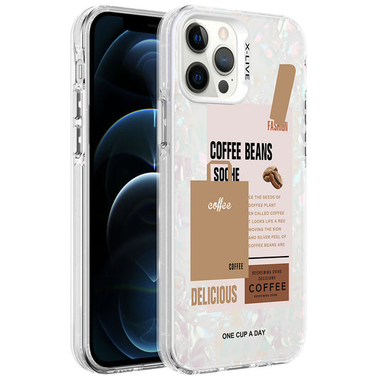 Apple iPhone 12 Pro Kılıf Mermer Desenli Zore Marbello Kapak Kahverengi