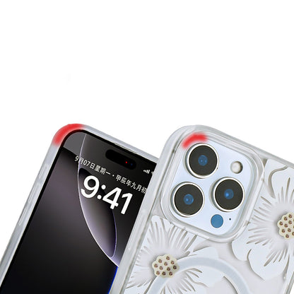 Apple iPhone 12 Pro Kılıf Sıvılı Simli Baskılı Şeffaf Arka Yüzey Zore Mossa Silikon Kapak Pembe