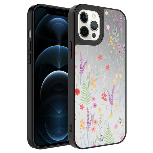 Apple iPhone 12 Pro Max Kılıf Aynalı Desenli Kamera Korumalı Parlak Zore Mirror Kapak Dallar