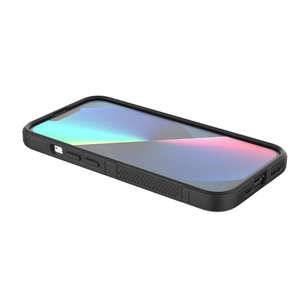 Apple iPhone 13 Kılıf Esnek TPU Oyuklu Arka Yüzey Tasarımlı Zore Etnik Silikon Kapak Kırmızı