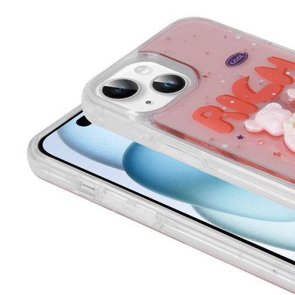 Apple iPhone 13 Kılıf Kabartma Figürlü Parlak Zore Minimini Silikon Kapak Pembe