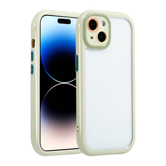 Apple iPhone 13 Kılıf Kamera Korumalı Renkli Kenar ve Çerçeve Tasarımlı Zore Vitamin Kapak Yeşil