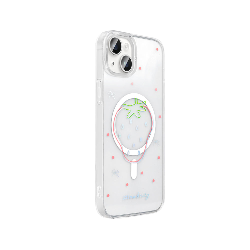 Apple iPhone 13 Kılıf M-Safe Şarj Özellikli Şeffaf Zore Folk Sert Kapak Sevimli Köpek