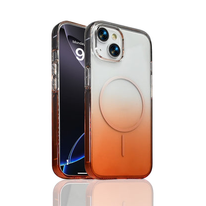 Apple iPhone 13 Kılıf M-Safe Şarj Özellikli Zore Septik Silikon Kapak Turuncu