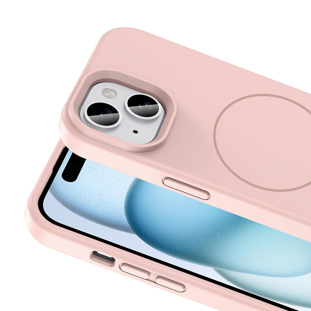 Apple iPhone 13 Kılıf Magsafe Şarj Özellikli Sıvı Teknolojili Silinebilir Sert Zore Kivi Kapak Derin Mor