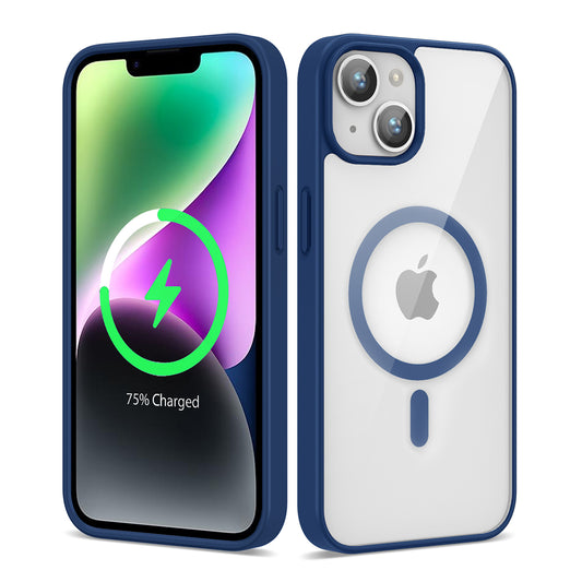 Apple iPhone 13 Kılıf Magsafe Wireless Şarj Özellikli Silikon Zore Ege Kapak Mavi