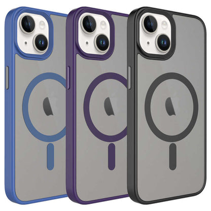 Apple iPhone 13 Kılıf Mat Arka Yüzey Wireless Şarj Özellikli Zore Flet Magsafe Kapak Gri