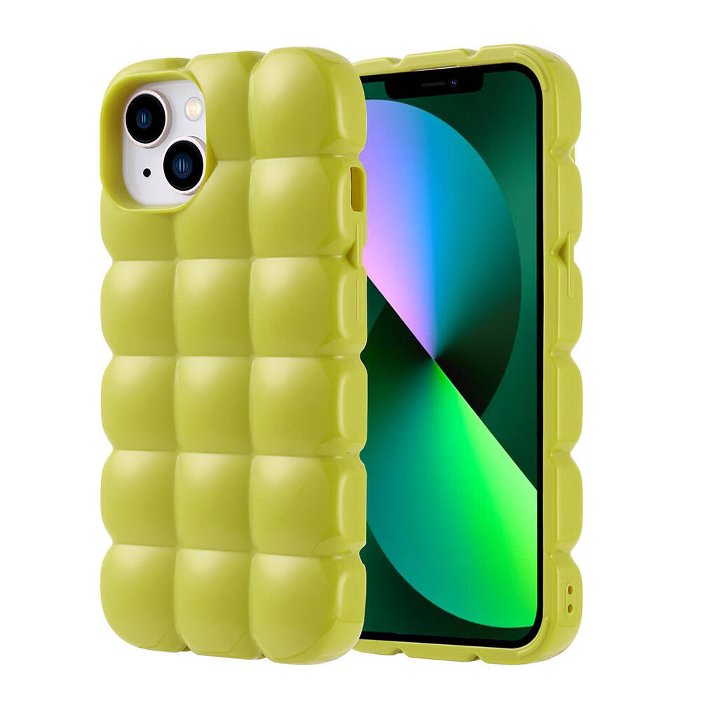 Apple iPhone 13 Kılıf Parlak Esnek Silikon Zore Dom Dom Kapak Yeşil