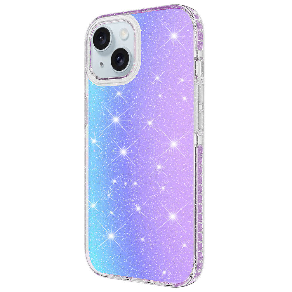 Apple iPhone 13 Kılıf Parlak Renk Geçişli Zore Velle Kapak Mor