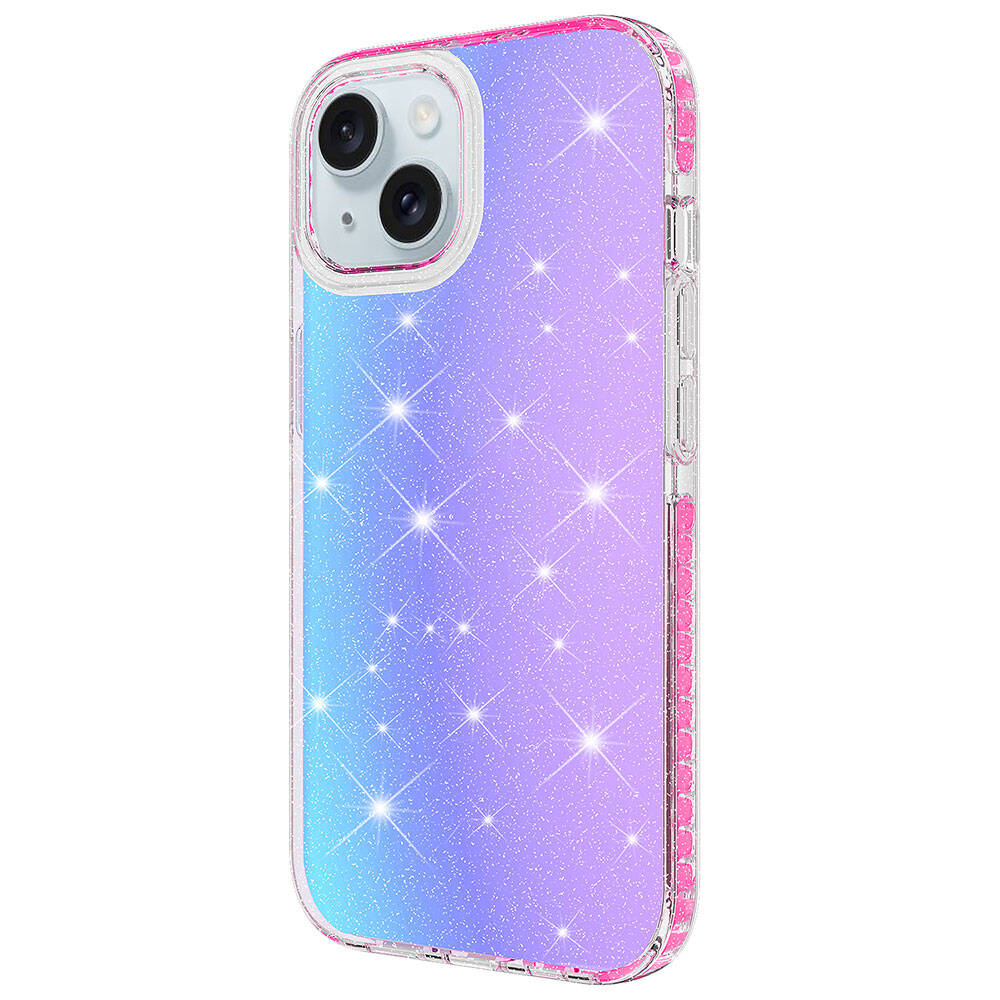 Apple iPhone 13 Kılıf Parlak Renk Geçişli Zore Velle Kapak Mor