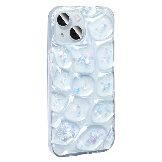 Apple iPhone 13 Kılıf Simli 3D Desenli Zore Hacar Kapak Beyaz