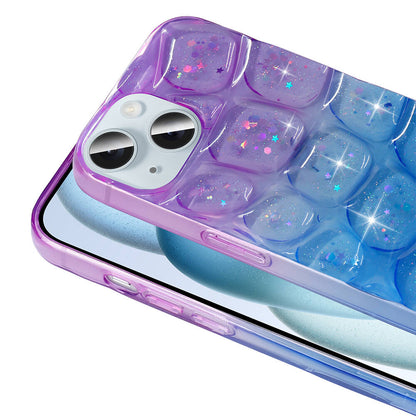 Apple iPhone 13 Kılıf Simli 3D Desenli Zore Hacar Kapak Mor-Mavi