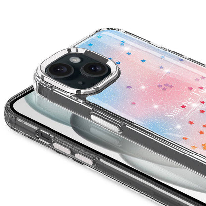 Apple iPhone 13 Kılıf Simli Desenli Parlak Zore Task Kapak Pembe