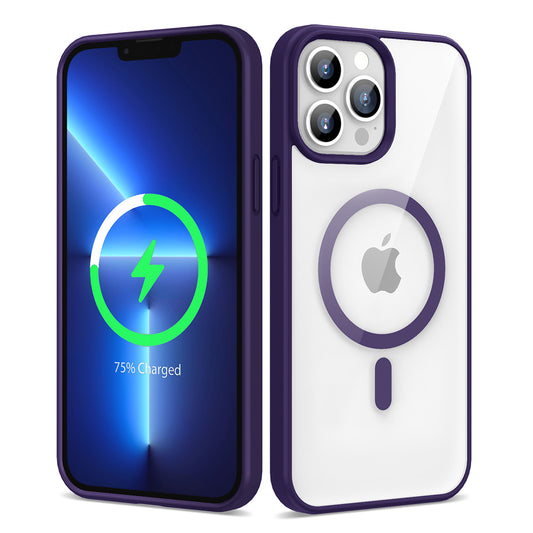 Apple iPhone 13 Pro Kılıf Magsafe Wireless Şarj Özellikli Silikon Zore Ege Kapak Derin Mor
