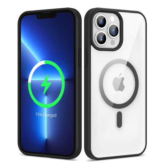 Apple iPhone 13 Pro Kılıf Magsafe Wireless Şarj Özellikli Silikon Zore Ege Kapak Siyah