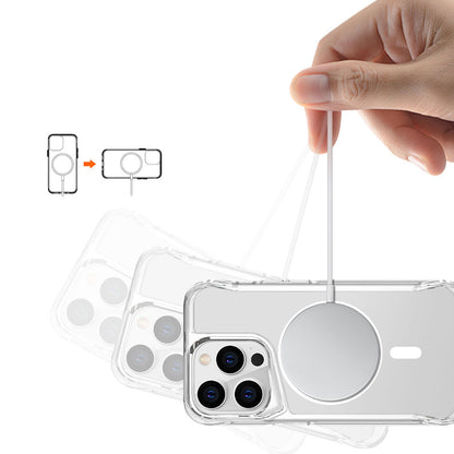 Apple iPhone 13 Pro Kılıf Zore Magsafe Şarj Özellikli T-Max Magsafe Kapak Renksiz