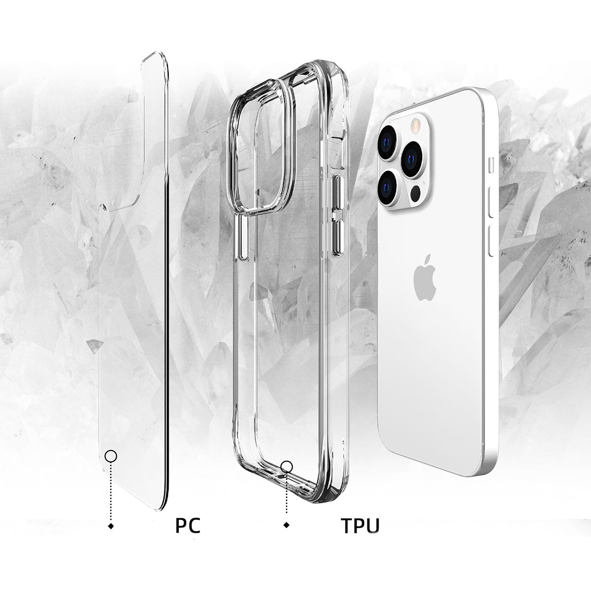 Apple iPhone 13 Pro Kılıf Zore Şeffaf Ultra İnce Airbag Tasarımlı Okka Kapak Renksiz