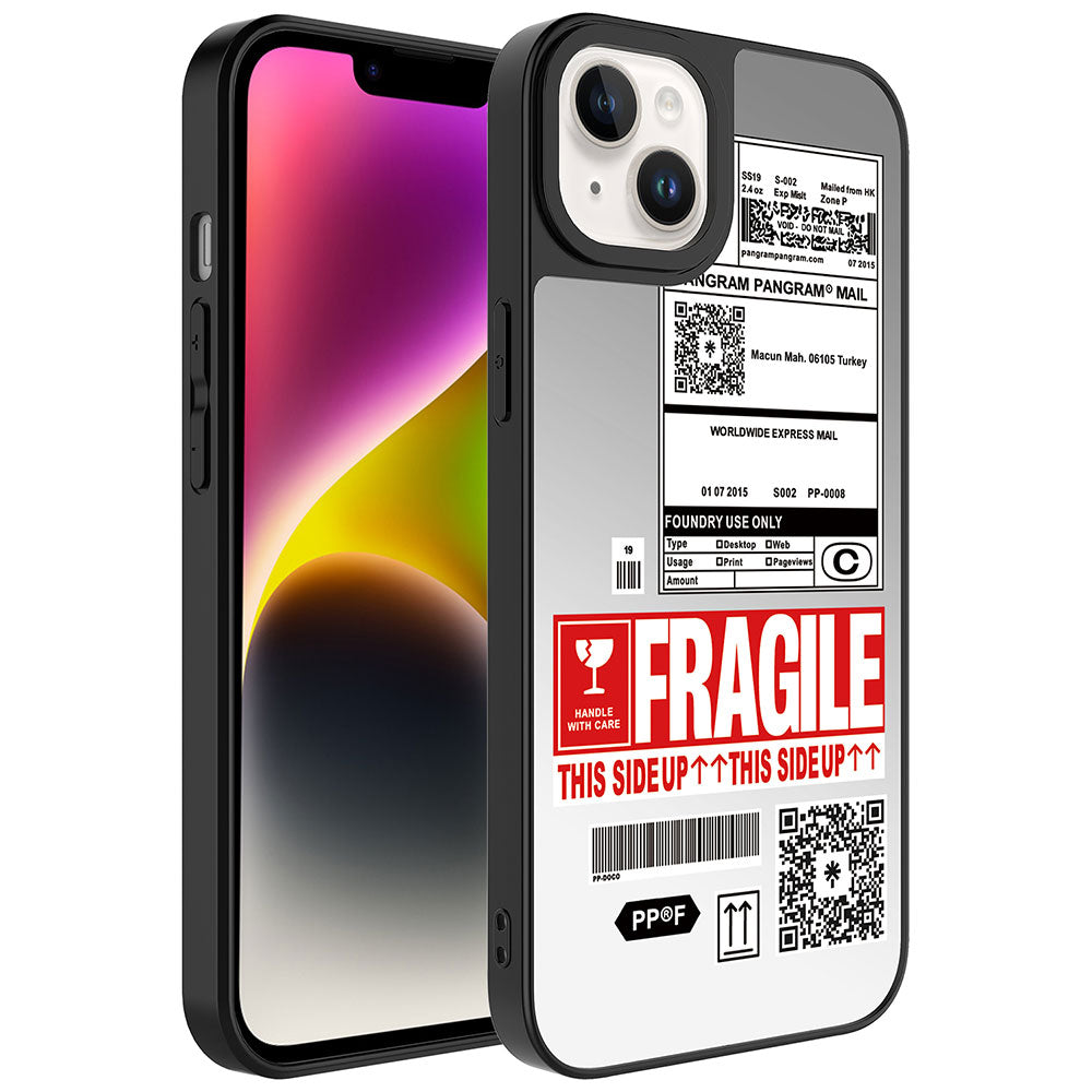 Apple iPhone 14 Kılıf Aynalı Desenli Kamera Korumalı Parlak Zore Mirror Kapak Fragile