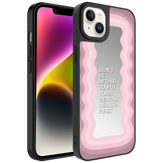 Apple iPhone 14 Kılıf Aynalı Desenli Kamera Korumalı Parlak Zore Mirror Kapak Ayna