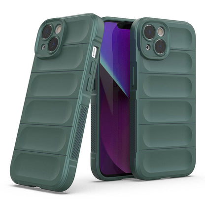 Apple iPhone 14 Kılıf Esnek TPU Oyuklu Arka Yüzey Tasarımlı Zore Etnik Silikon Kapak Lacivert