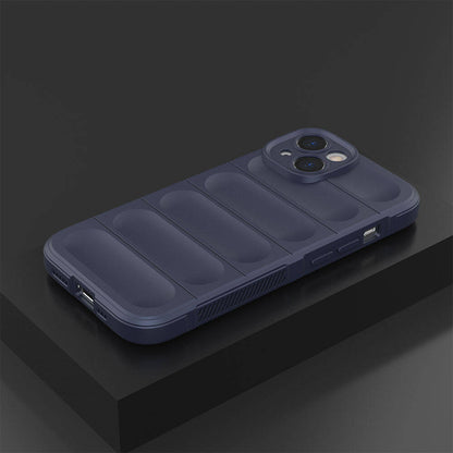 Apple iPhone 14 Kılıf Esnek TPU Oyuklu Arka Yüzey Tasarımlı Zore Etnik Silikon Kapak Lacivert