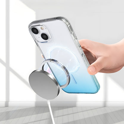 Apple iPhone 14 Kılıf M-Safe Şarj Özellikli Zore Septik Silikon Kapak Turuncu