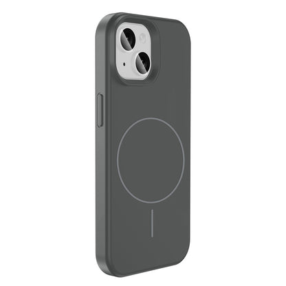 Apple iPhone 14 Kılıf M-safe Şarj Özellikli Sıvı Teknolojili Silinebilir Sert Zore Kivi Kapak Titanyum-Gri