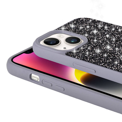 Apple iPhone 14 Kılıf Parlak Taşlı Tasarım Zore Pırlanta Kapak Lila