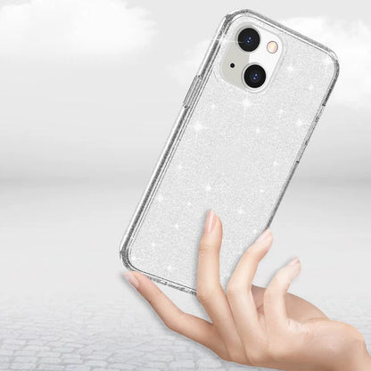 Apple iPhone 14 Kılıf Parlayan Simli Şeffaf Zore Redos Kapak Şeffaf