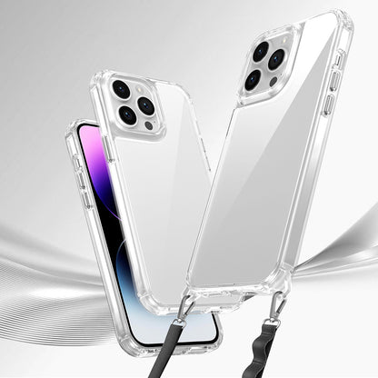 Apple iPhone 14 Pro Kılıf Airbagli Takılabilir Askı Aparatlı Zore Snap Silikon Kapak Şeffaf