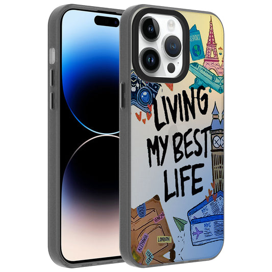 Apple iPhone 14 Pro Kılıf Desenli Zore Dragon Sert Kapak Seyahat