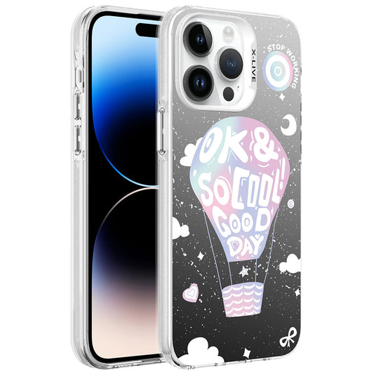 Apple iPhone 14 Pro Kılıf Desenli Zore Silver Sert Kapak Balon