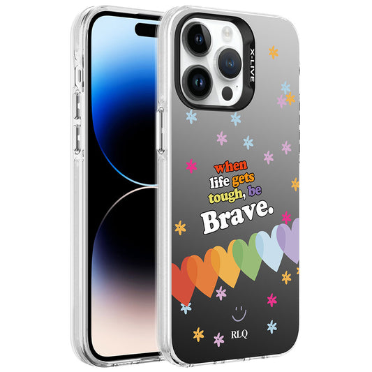 Apple iPhone 14 Pro Kılıf Desenli Zore Silver Sert Kapak Kalp