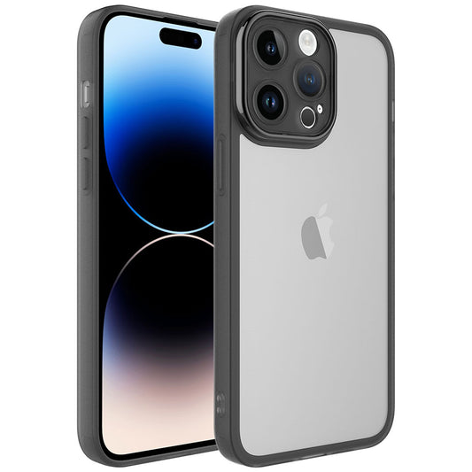 Apple iPhone 14 Pro Kılıf Kamera Korumalı Transparan Zore Post Kapak Siyah