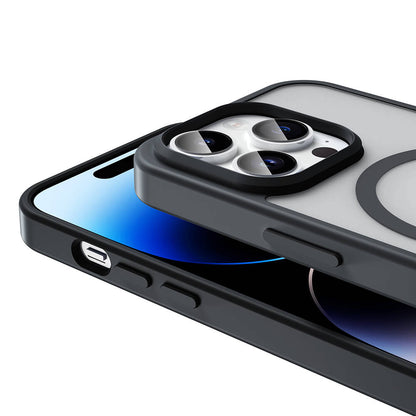 Apple iPhone 14 Pro Kılıf Magsafe Şarj Özellikli Mat Arka Yüzey Zore Sio Kapak Siyah