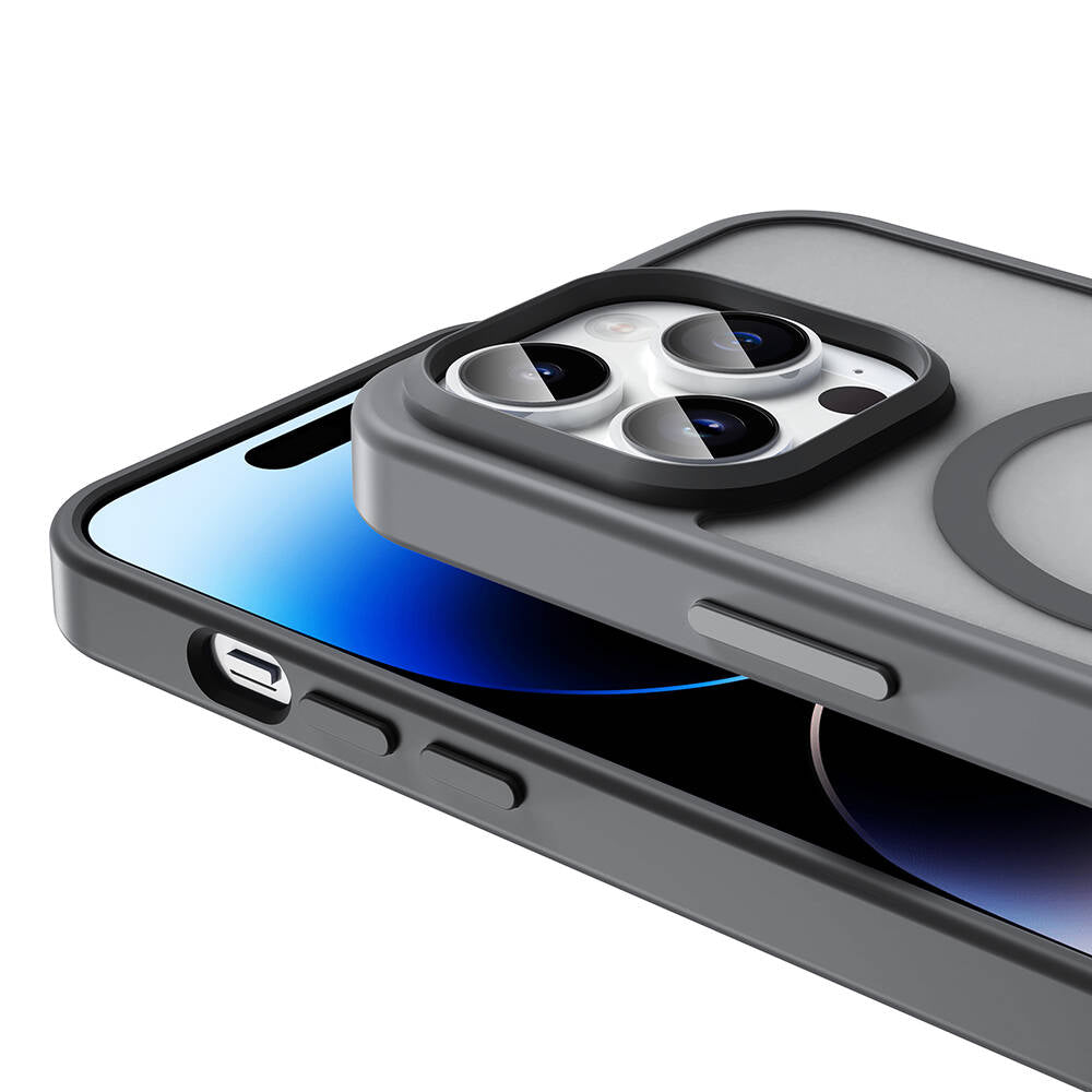 Apple iPhone 14 Pro Kılıf Magsafe Şarj Özellikli Mat Arka Yüzey Zore Sio Kapak Lacivert