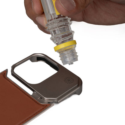 Apple iPhone 14 Pro Kılıf Magsafe Şarj Özellikli Mekanizmalı Koku Hazneli Zore Mostar Kapak Kahverengi