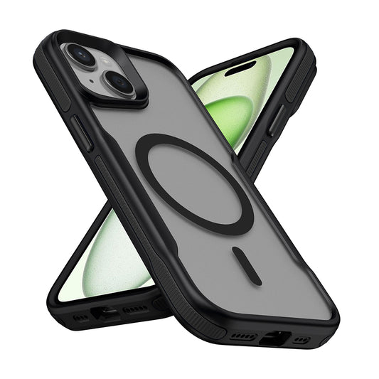Apple iPhone 14 Pro Kılıf Magsafe Şarj Özellikli Renkli Kenar Airbag Şeritli Zore Lamer Kapak Siyah