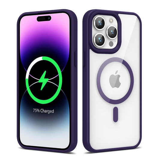 Apple iPhone 14 Pro Kılıf Magsafe Wireless Şarj Özellikli Silikon Zore Ege Kapak Derin Mor